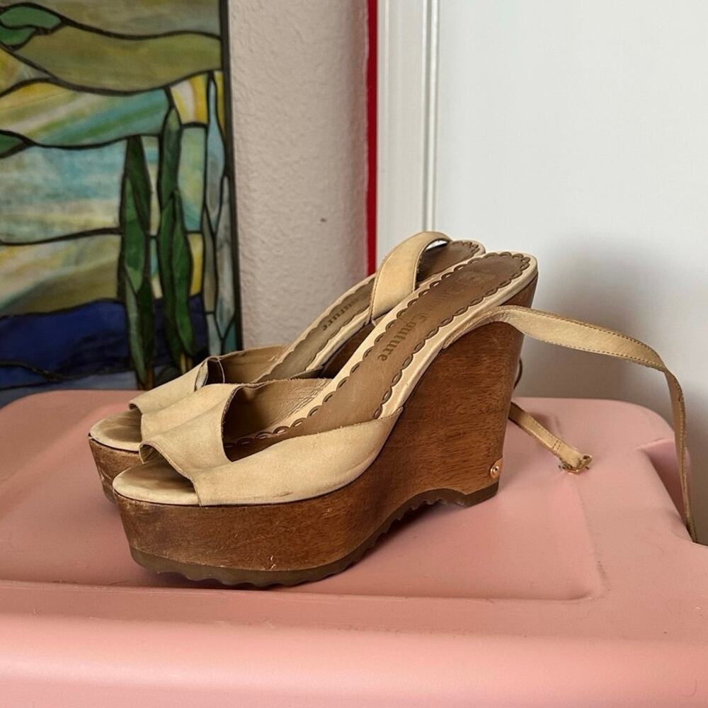 juicy couture platform wedge heels open toed sandal shoes